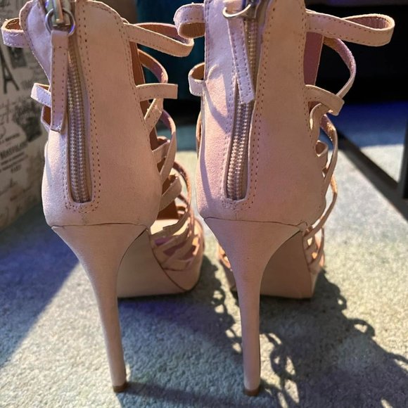 Beige Sandal Style High Heels - Roman Look - Picture 3 of 6